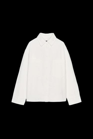 Zara ZW COLLECTION POCKET OVERSHIRT - Oyster-white - Image 0