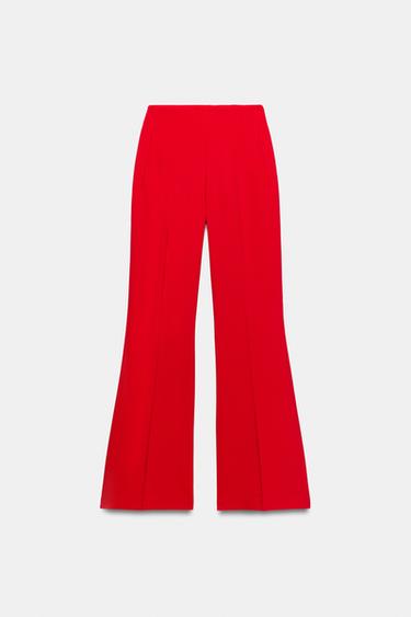 Zara HIGH-WAISTED PANTS WITH BACK ZIPPER - Bright red