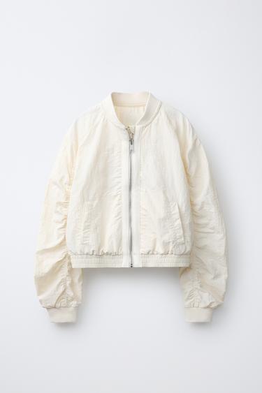 BOMBER JACKET WITH GATHERS - Butter by Zara