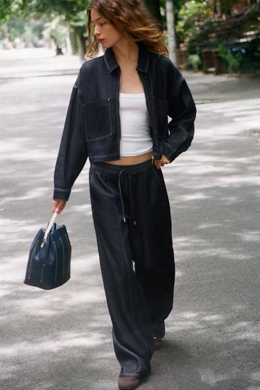 Z1975 HIGH-WAIST WIDE-LEG JOGGER JEANS - Blue by Zara