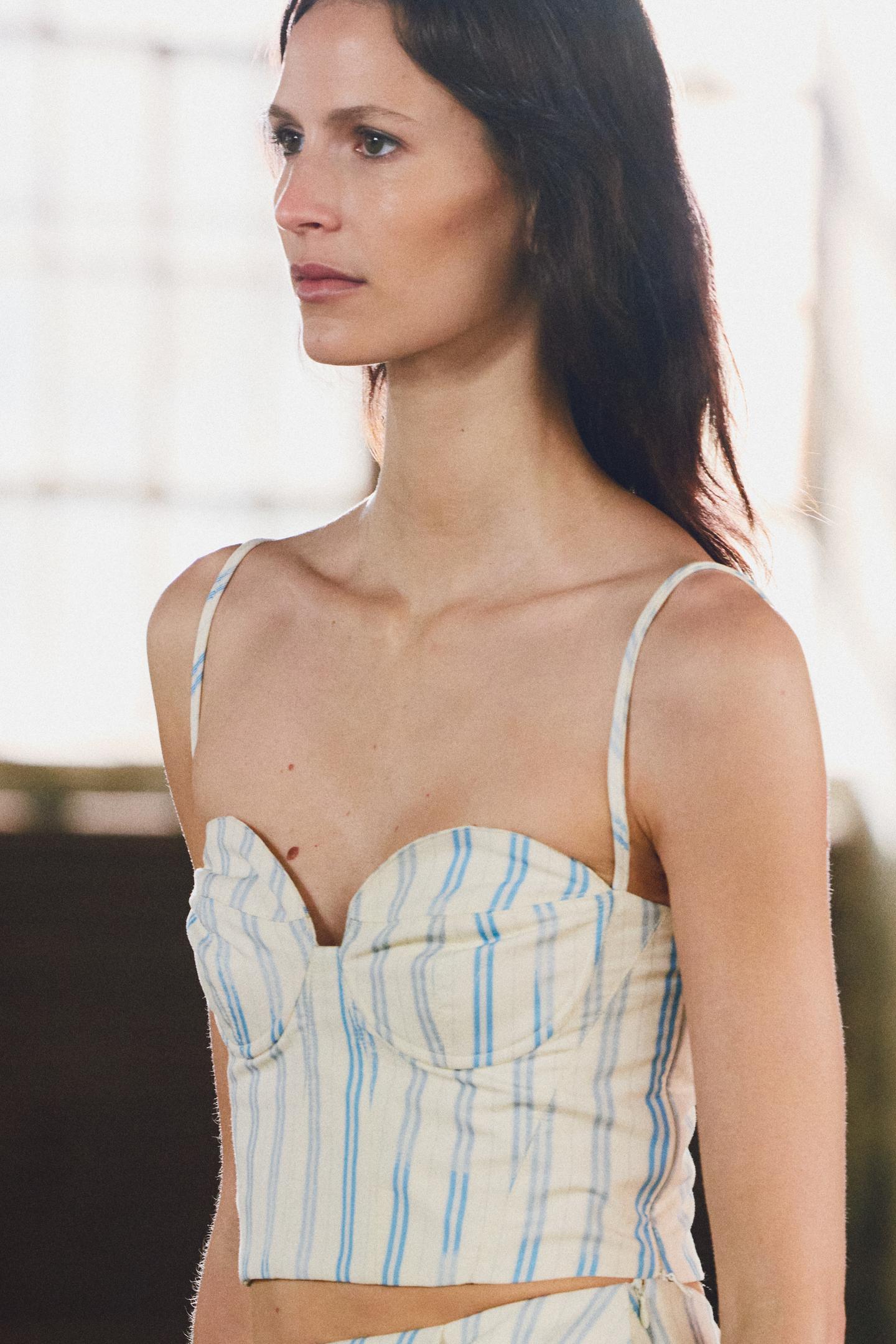 ZW COLLECTION STRIPED CORSET TOP