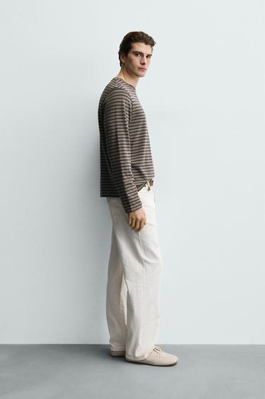 WASHED STRIPED T-SHIRT - Green / Blue by Zara - Image 3