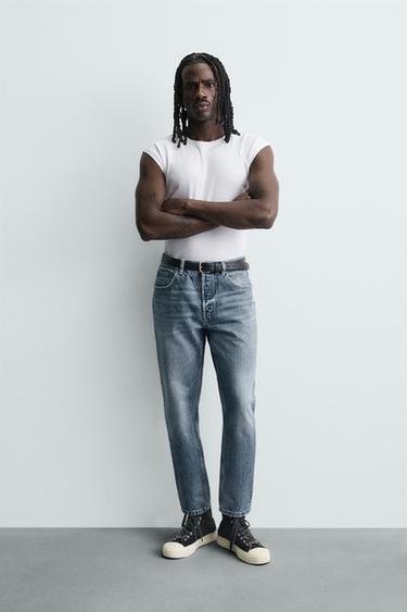 JEAN SLIM COURT - Bleu moyen de Zara