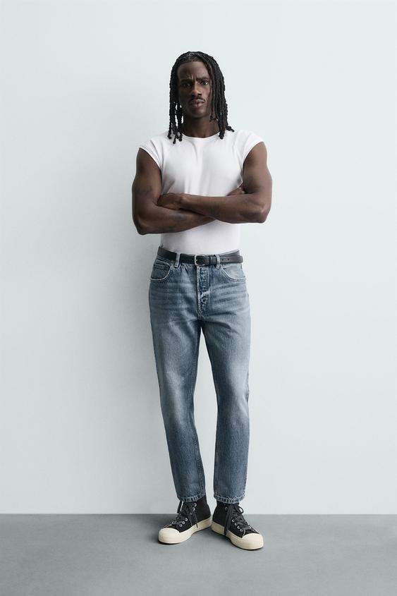 JEAN SLIM COURT - Bleu moyen de Zara - Image 0