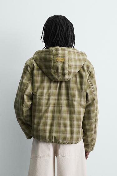 CHECKED HOODIE JACKET - Light green by Zara - Image 2