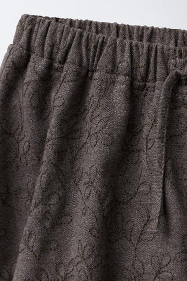 SOFT BERMUDA SKIRT WITH EMBROIDERED FLOWERS - Brown / Taupe by Zara - Image 2