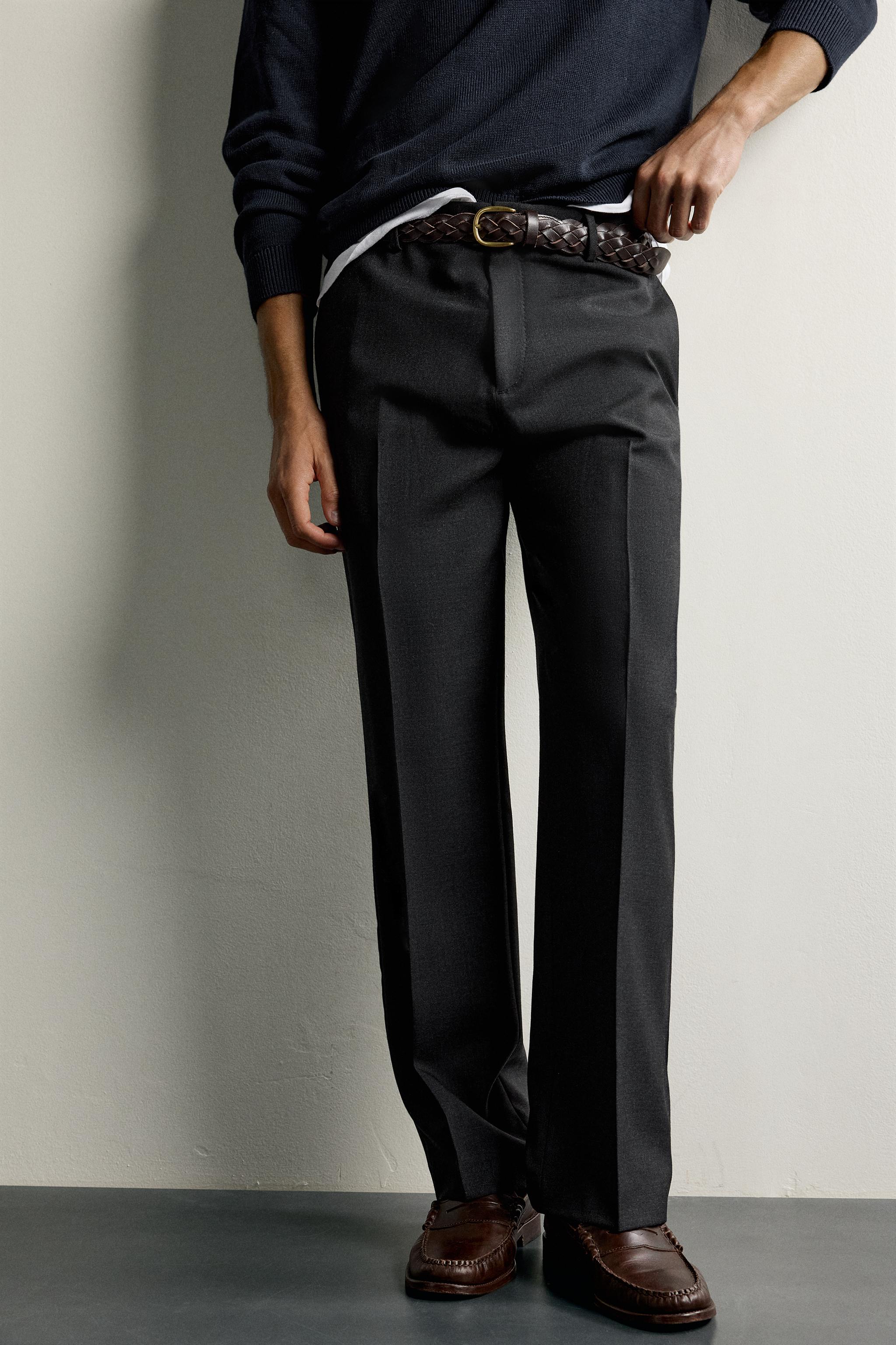 Мужские брюки Zara 100% WOOL REGULAR FIT PANTS — фото 5