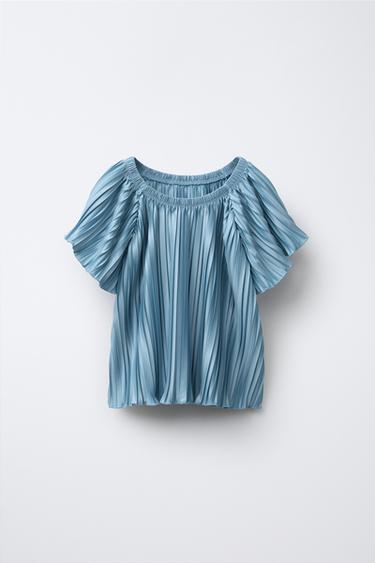 تيشرت بليسيه - أزرق الخاص بـ Zara