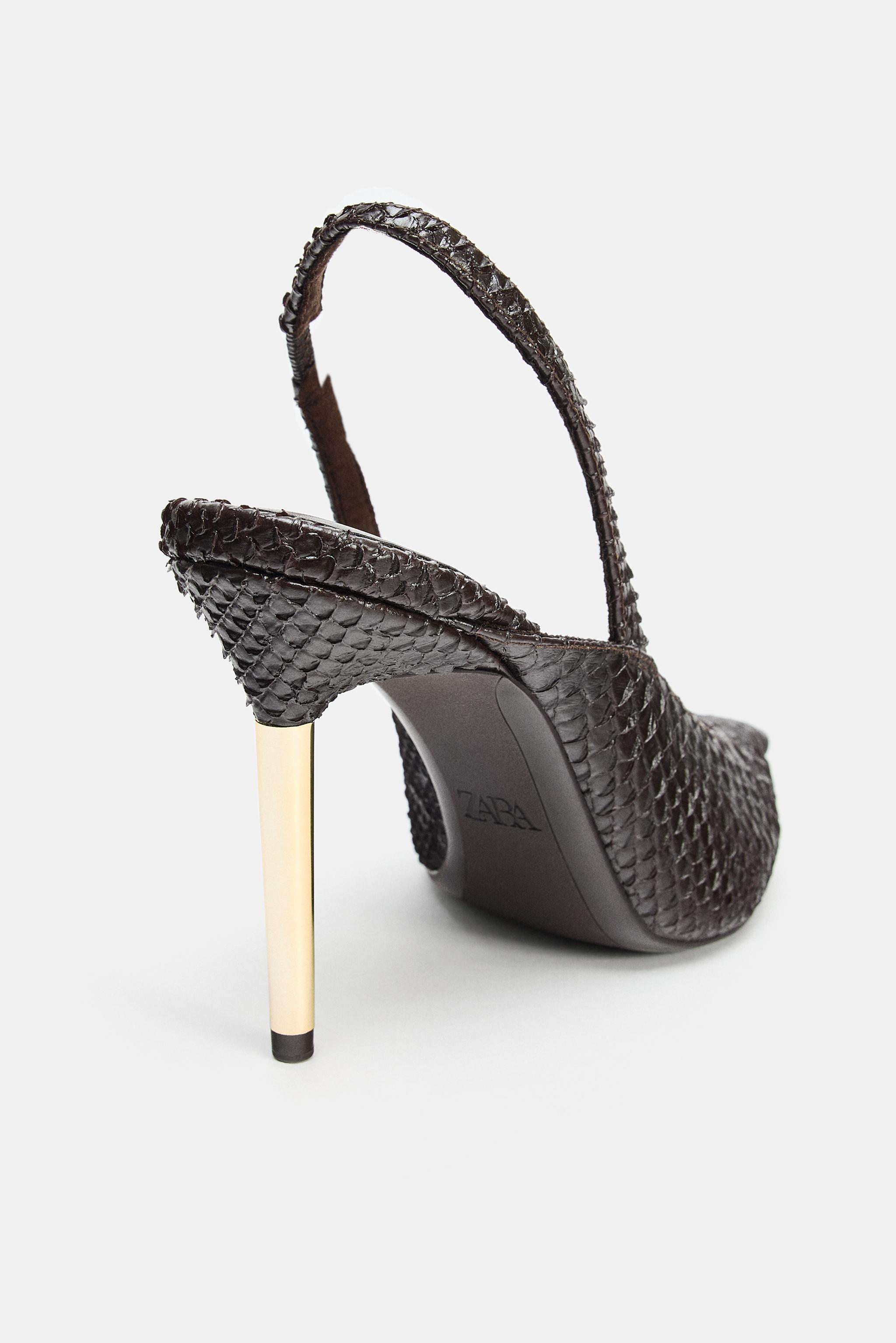 EMBOSSED SLINGBACK HEELS