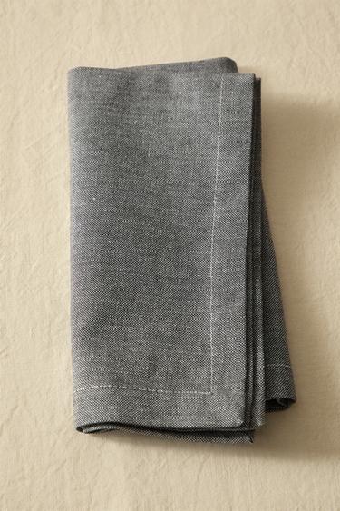 CONJUNTO DE GUARDANAPOS DE ALGODÃO MELANGE (CONJUNTO DE 2) - Cinza-escuro da Zara