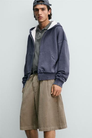 WIDE-LEG CORDUROY BERMUDA SHORTS - Mink by Zara - Image 4