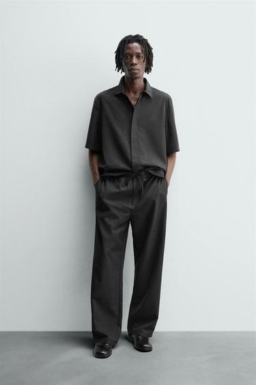 FLOWING RELAXED FIT TROUSERS - Dark grey by Zara - Image 0
