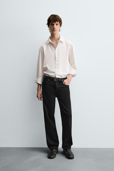 JEANS STRAIGHT FIT - Preto da Zara