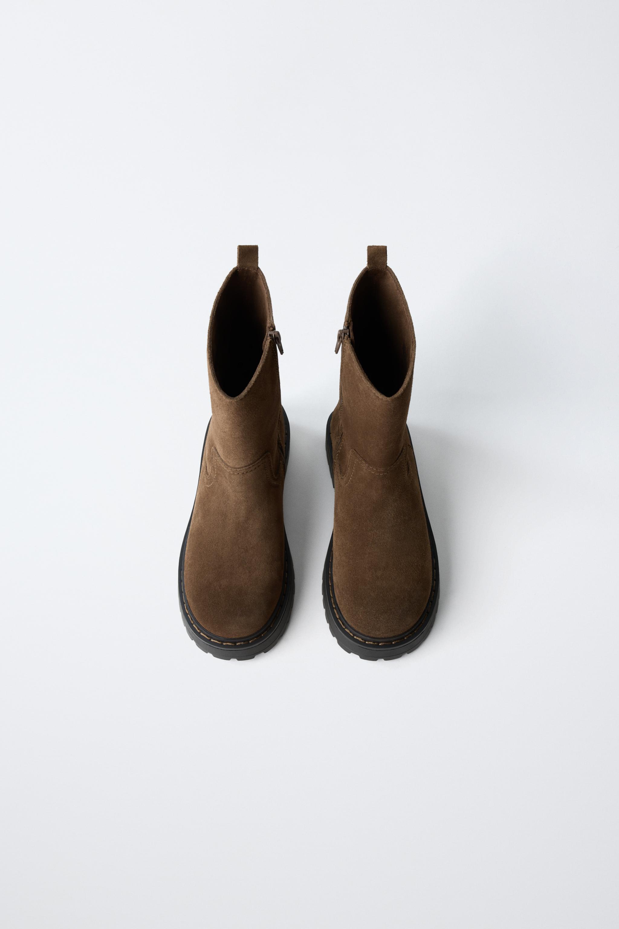 レザーブーツ - ブラウン | ZARA Japan / 日本