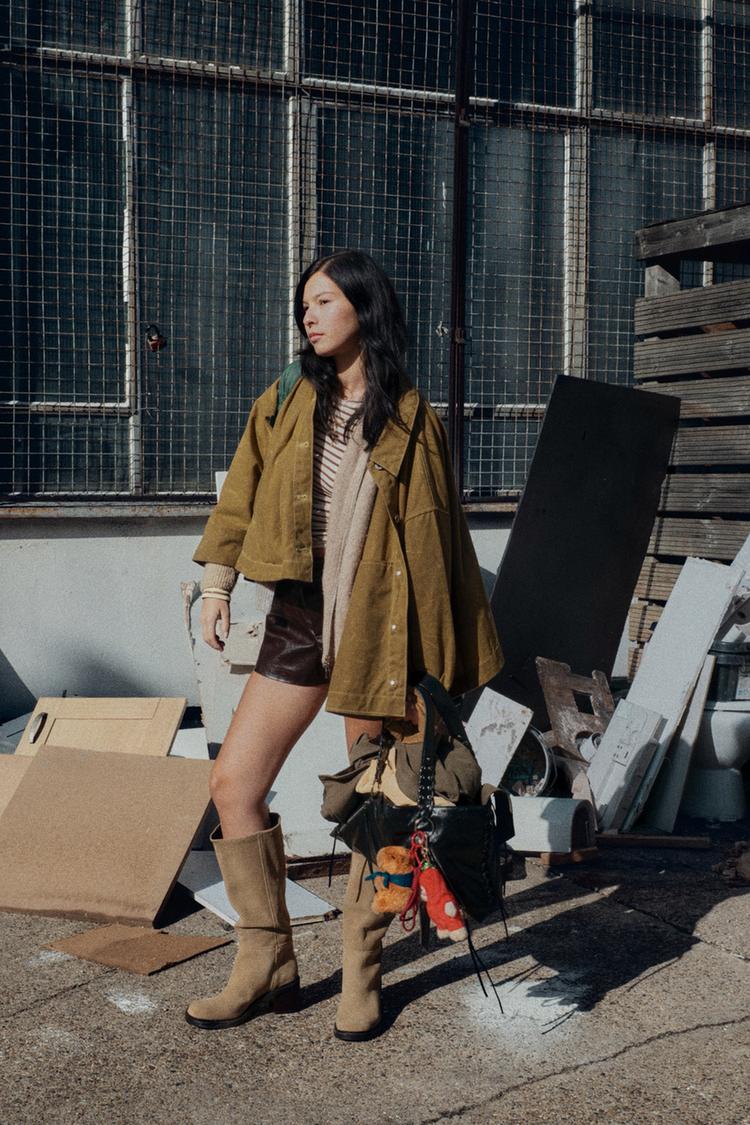 WAXED CAPE JACKET Ochre ZARA Thailand