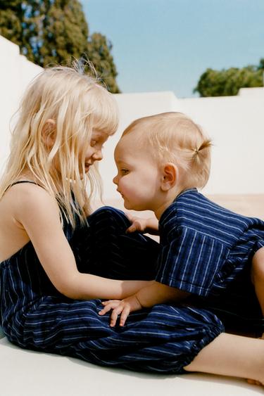 ZARA TIMELESS - PALIÇETA TË GJATA ME VIJA - Blu indiane nga Zara