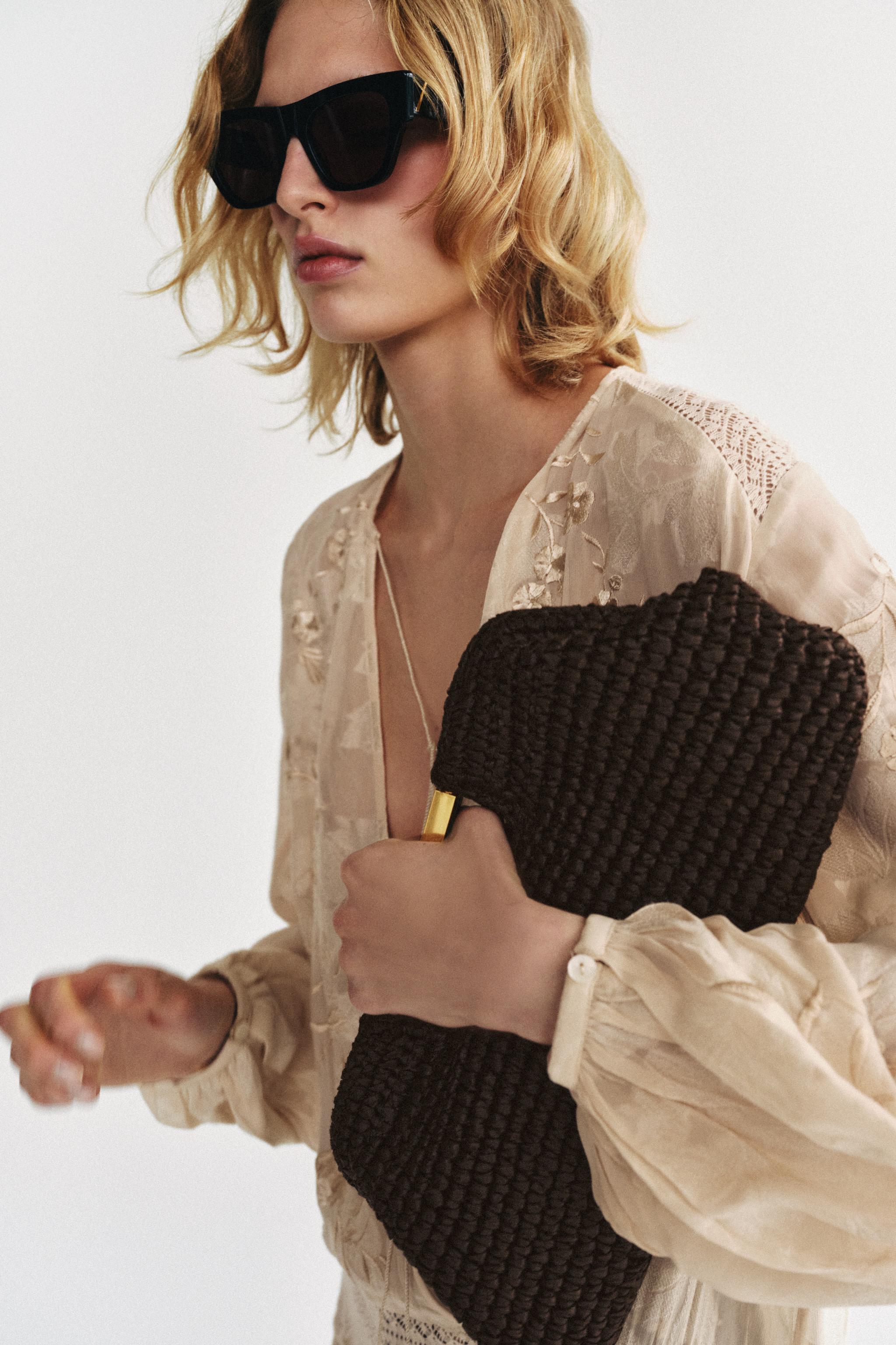 WOVEN CLUTCH — Brown (alternate view)