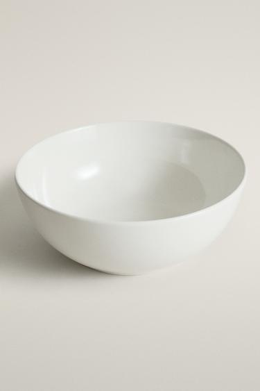 STONEWARE SALAD BOWL — White 2