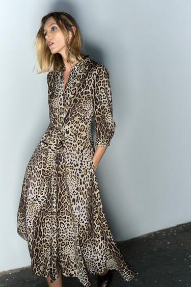 VESTIDO ESTAMPADO ANIMAL ZW COLLECTION - Leopardo de Zara