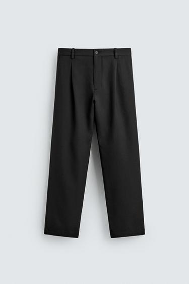 HOSE MIT WOLLE UND ZIERFALTEN - Schwarz von Zara