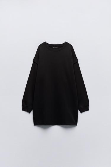 Zara PLEATED DRESS - Black