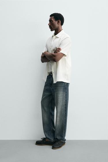 REGULAR FIT LINEN/COTTON SHIRT - White by Zara - Image 3