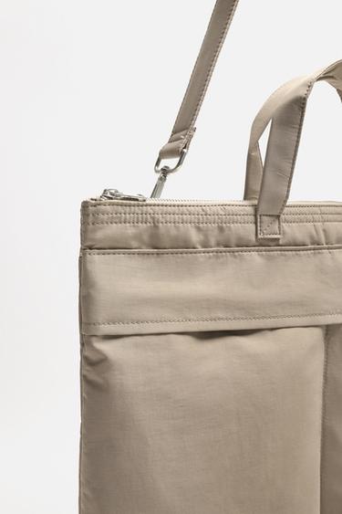 SAC SHOPPER EN NYLON - Blanc ivoire de Zara - Image 4