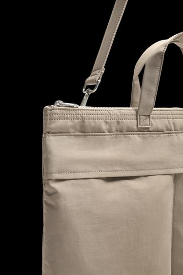 NYLON TOTE BAG - Bone White by Zara
