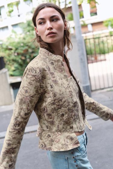 Z1975 FLORAL PRINT DENIM JACKET - Printed by Zara