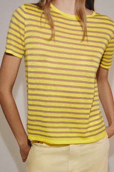 STRIPED KNIT TOP - Yellow by Zara - Image 4