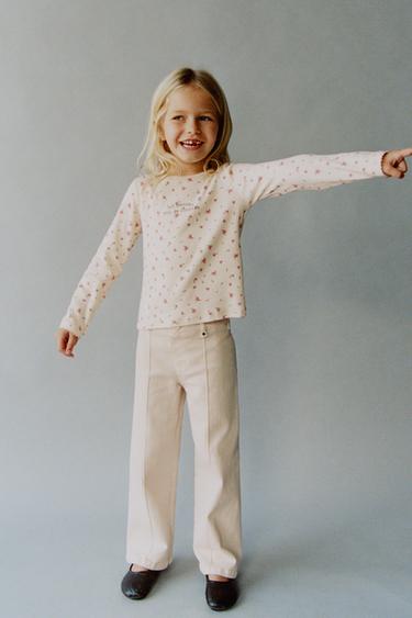 Zara MARINE TWILL SEAM PANTS - Ecru