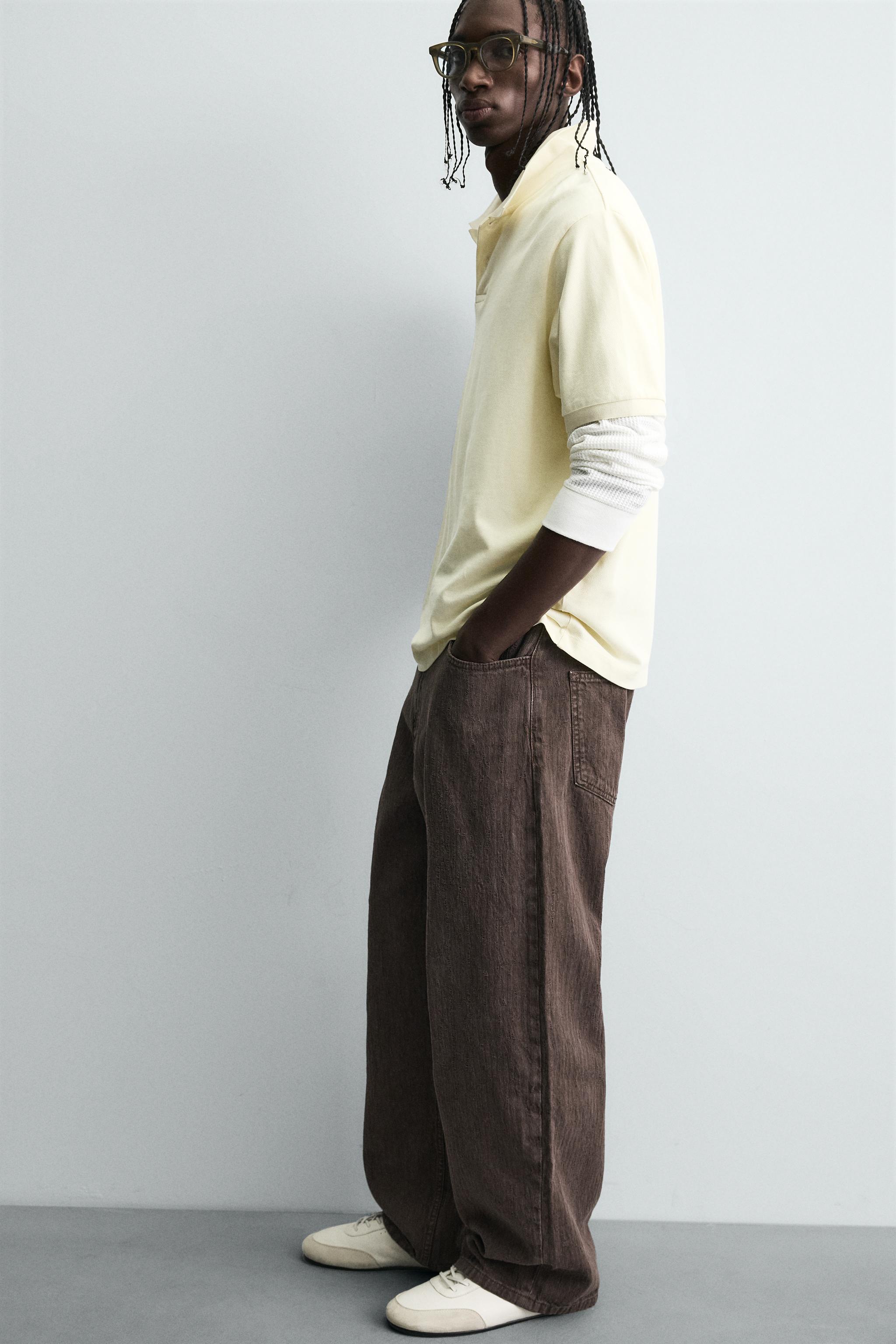 WASHED PRINT BAGGY FIT PANTS