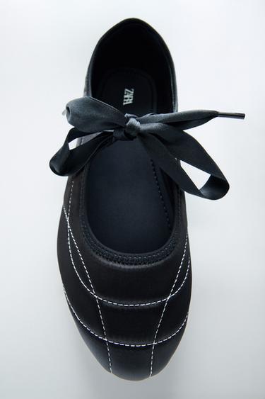 BALLERINES SPORT SURPIQÛRES - Noir de Zara