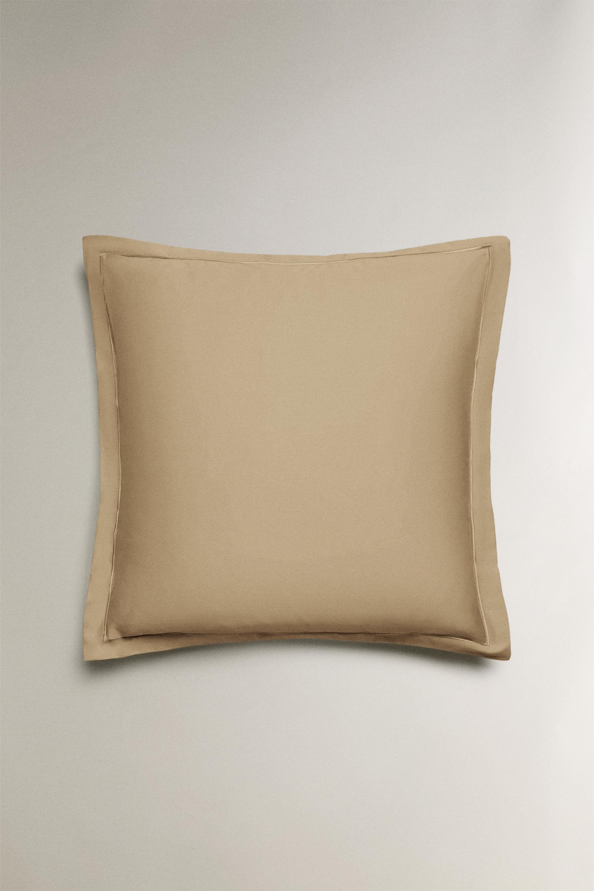 SATEEN PILLOWCASE WITH FESTOON DESIGN (300 THREAD COUNT) — Sand