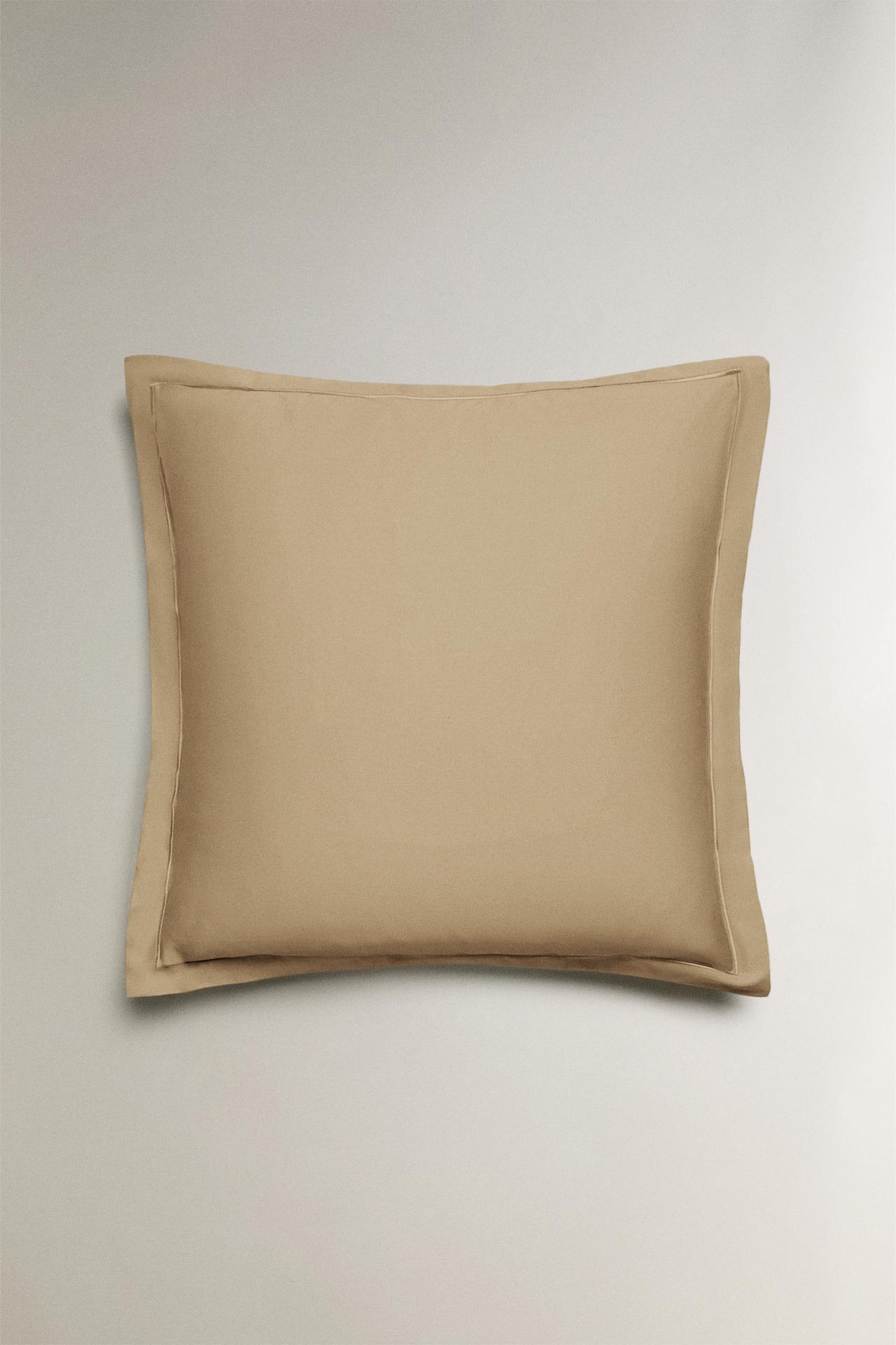 SATEEN PILLOWCASE WITH FESTOON DESIGN (300 THREAD COUNT) — Sand