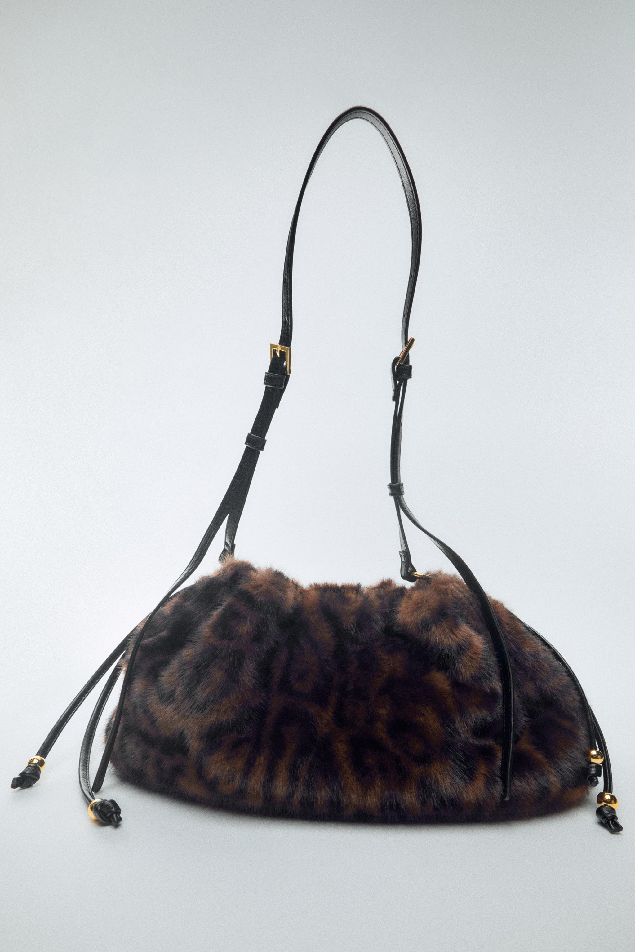 Textured Print Shoulder Bag by Zara
