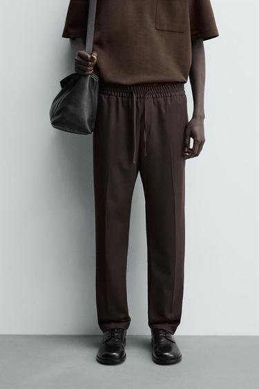 PANTALÓN CINTURA JOGGER CONFORT - Chocolate de Zara