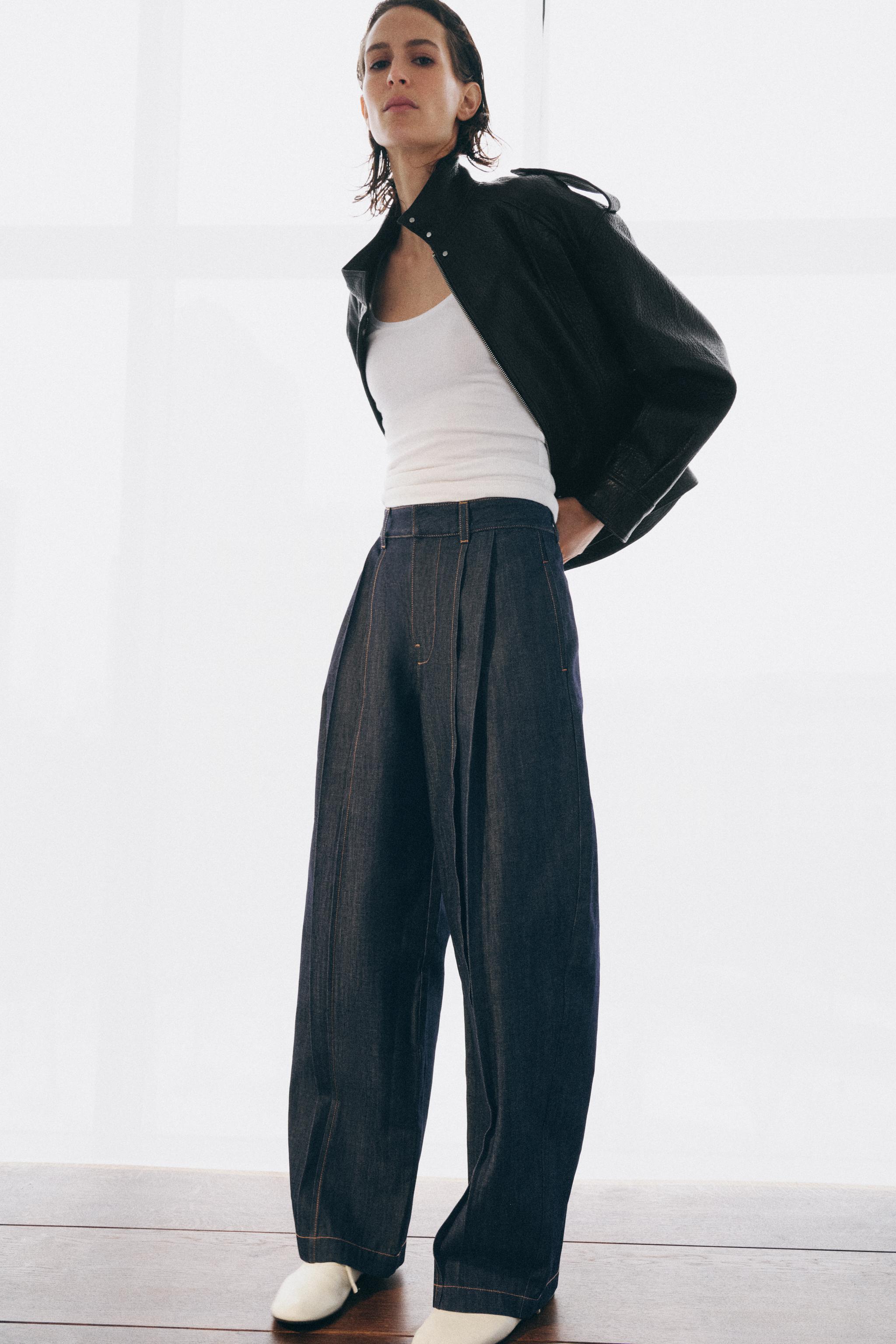ZW COLLECTION HIGH WAISTED BALLOON PLEATED JEANS
