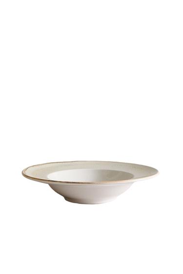 STONEWARE PASTA PLATE - Ecru by Zara