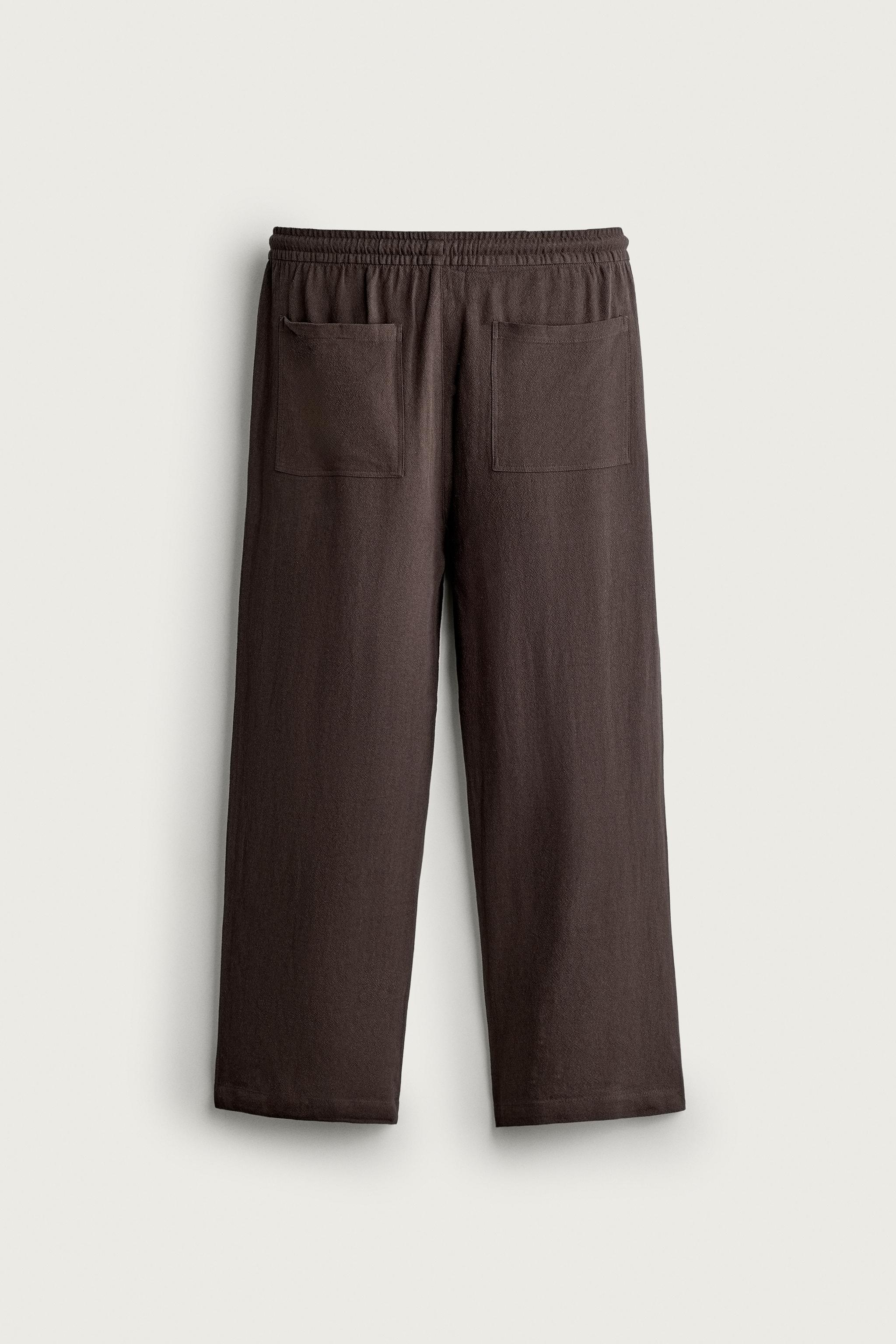 VISCOSE-LINEN RELAXED-FIT PANTS