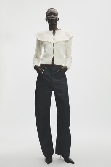POINTELLE KNIT CARDIGAN - Ecru by Zara - Image 0
