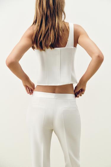 PANTALON DE SMOKING - Blanc cassé de Zara - Image 3