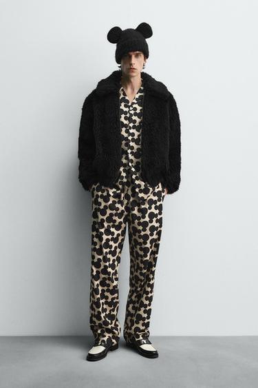 Zara HARRY LAMBERT FOR ZARA X DISNEY人造毛皮外套 - 黑色 - 圖片 0