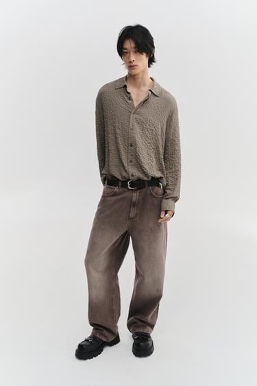 BAGGY FIT JEANS - Brown by Zara