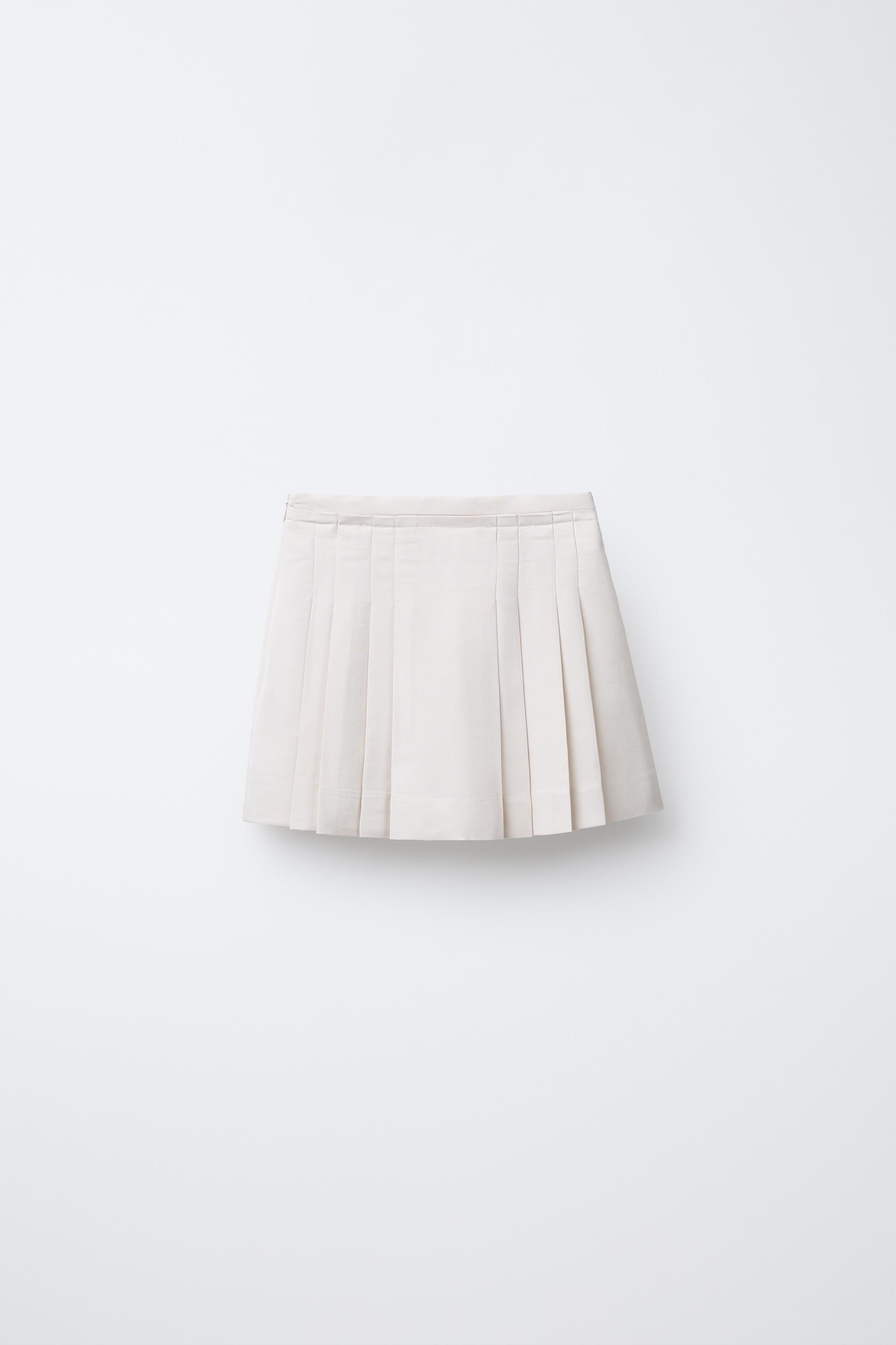 FLOWY PLEATED SKIRT - Ecru | ZARA United States