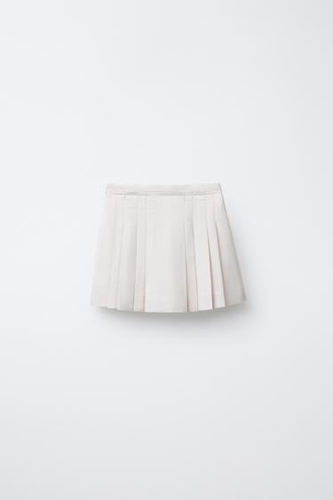 FLOWING PLEAT SKIRT - Ecru by Zara - Image 1