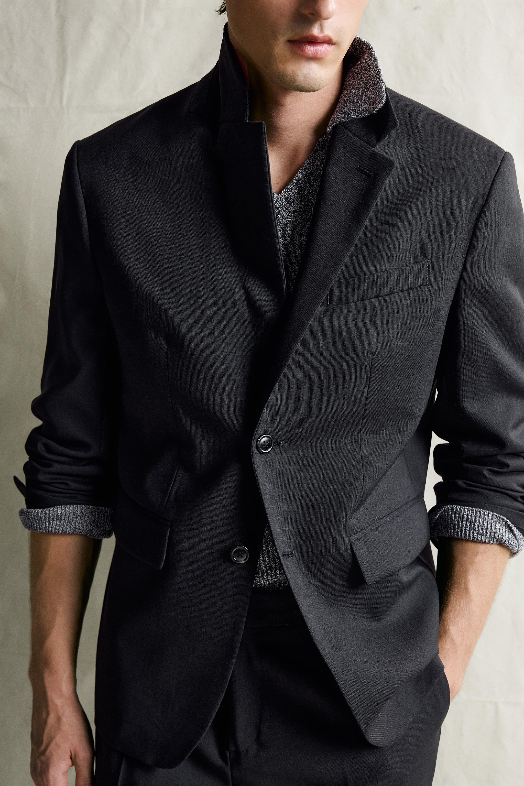 100% WOOL REGULAR FIT SUIT BLAZER
