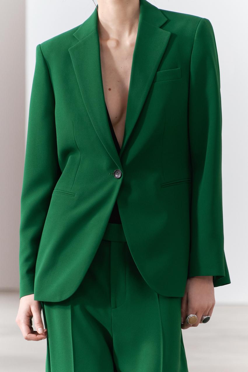 ZW COLLECTION TAILORED BUTTONED JACKET - Green