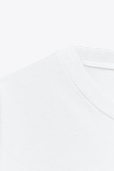BASIC COTTON T-SHIRT - White by Zara - Image 6