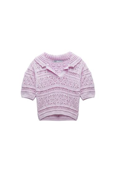 POINTELLE-KNIT TOP